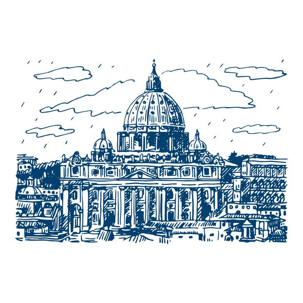 St. peter 's basilika in vatican, rom, italien. — Stockvektor