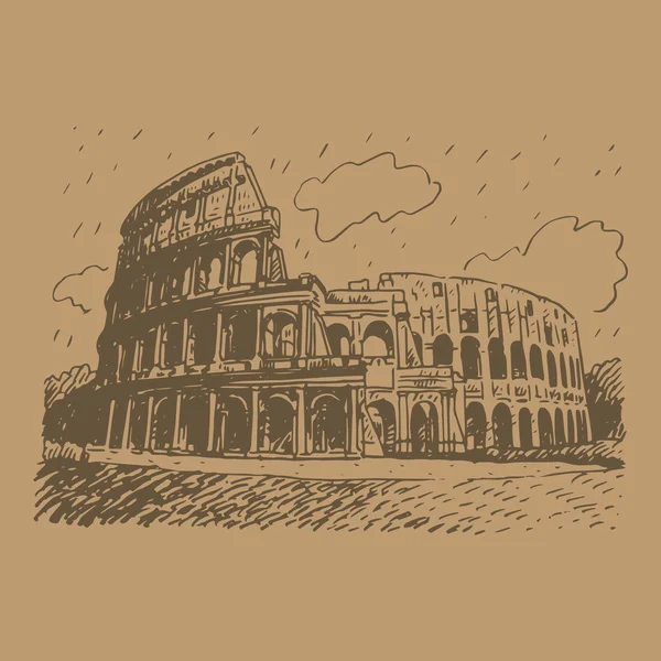 Coliseo en roma, italia. — Vector de stock