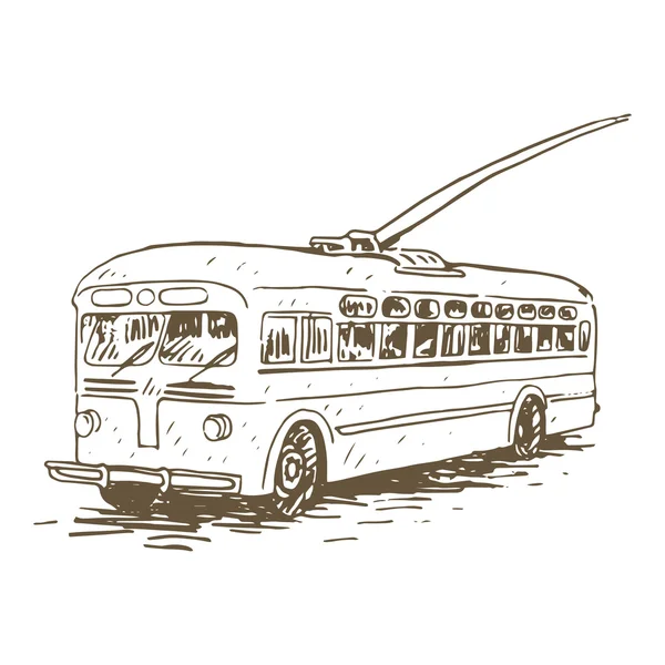 Trolleybus retrô. Imagem do transporte vintage . —  Vetores de Stock
