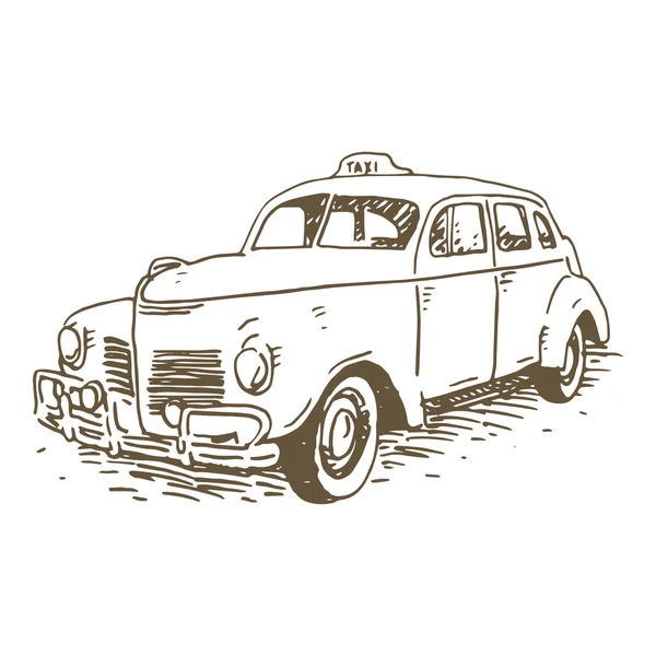 Taxi retro. Transporte vintage . — Archivo Imágenes Vectoriales