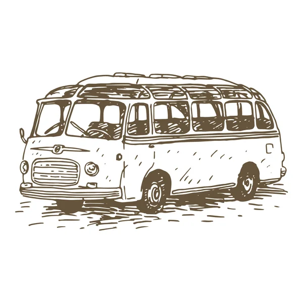 Autobús retro. Imagen de transporte vintage . — Vector de stock