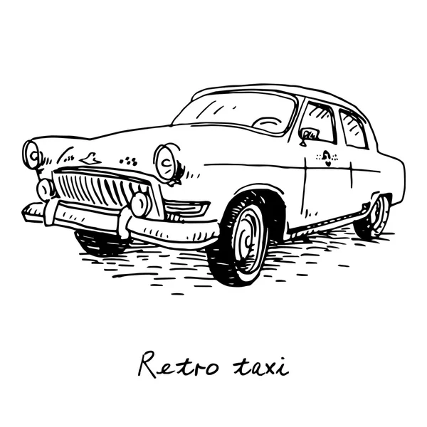 Taxi retro. Transporte vintage . — Vector de stock