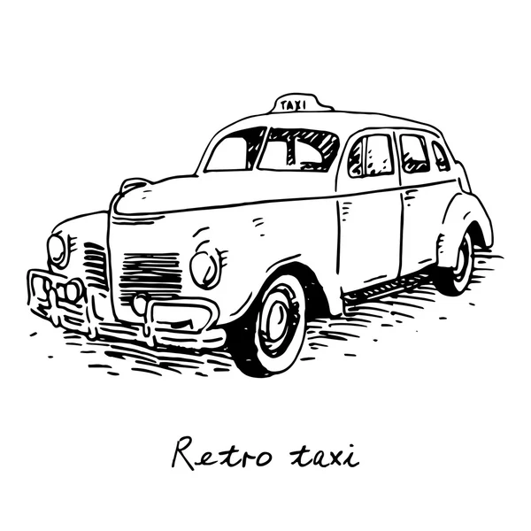 Ретро таксі. Вінтажний транспорт . — стоковий вектор