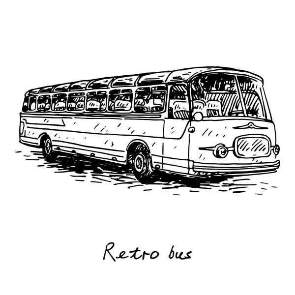 Retro buss. Bild av vintage transport. — Stock vektor