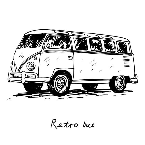 Retro autobus. Obraz vinobraní dopravní. — Stockový vektor