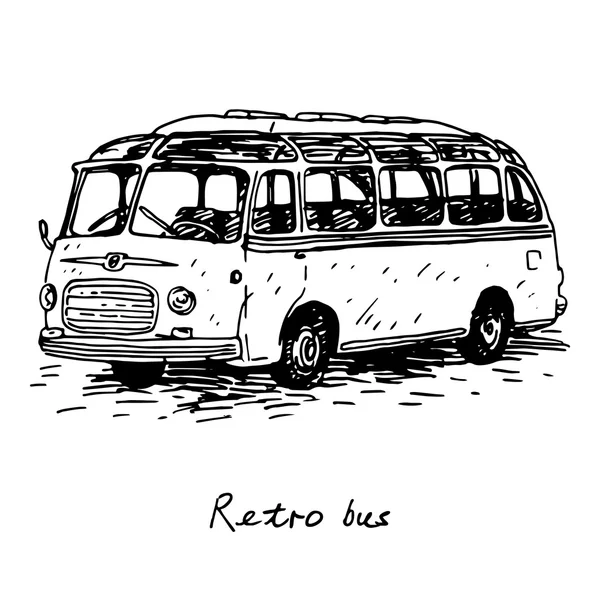 Retro autobus. Obraz vinobraní dopravní. — Stockový vektor