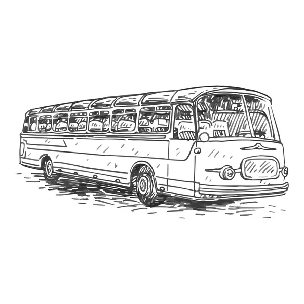 Retro buss. Bild av vintage transport. — Stock vektor