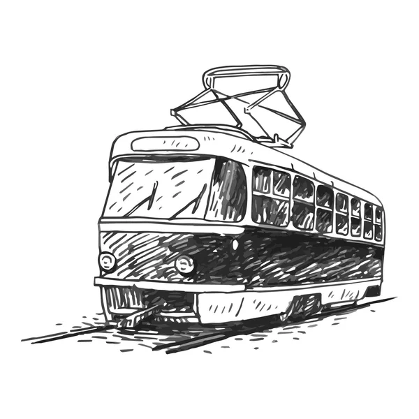 Tranvía retro. Imagen de transporte vintage . — Archivo Imágenes Vectoriales