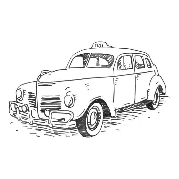 Táxi retro. Transporte vintage . — Vetor de Stock