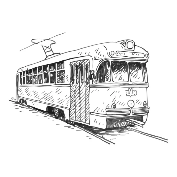 Retro tramvay. Resim vintage taşıma.