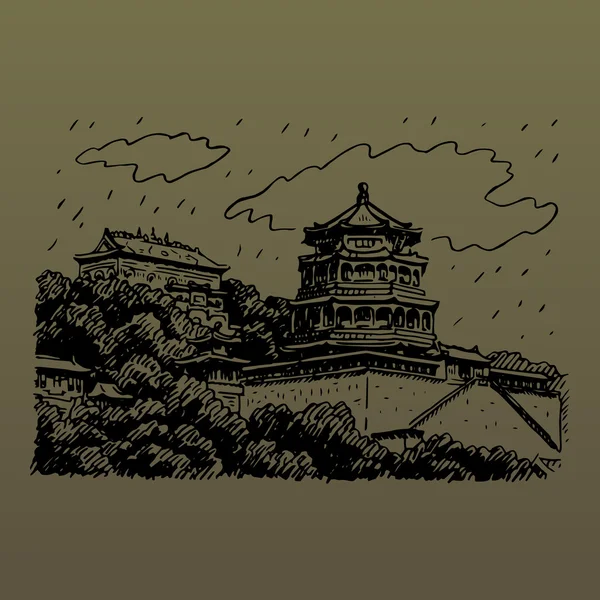 Літній палац у Пекіні (Китай). — стоковий вектор