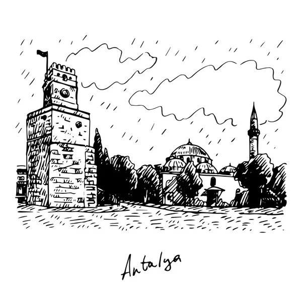 Görünümü Saat Kulesi, Antalya, Türkiye.