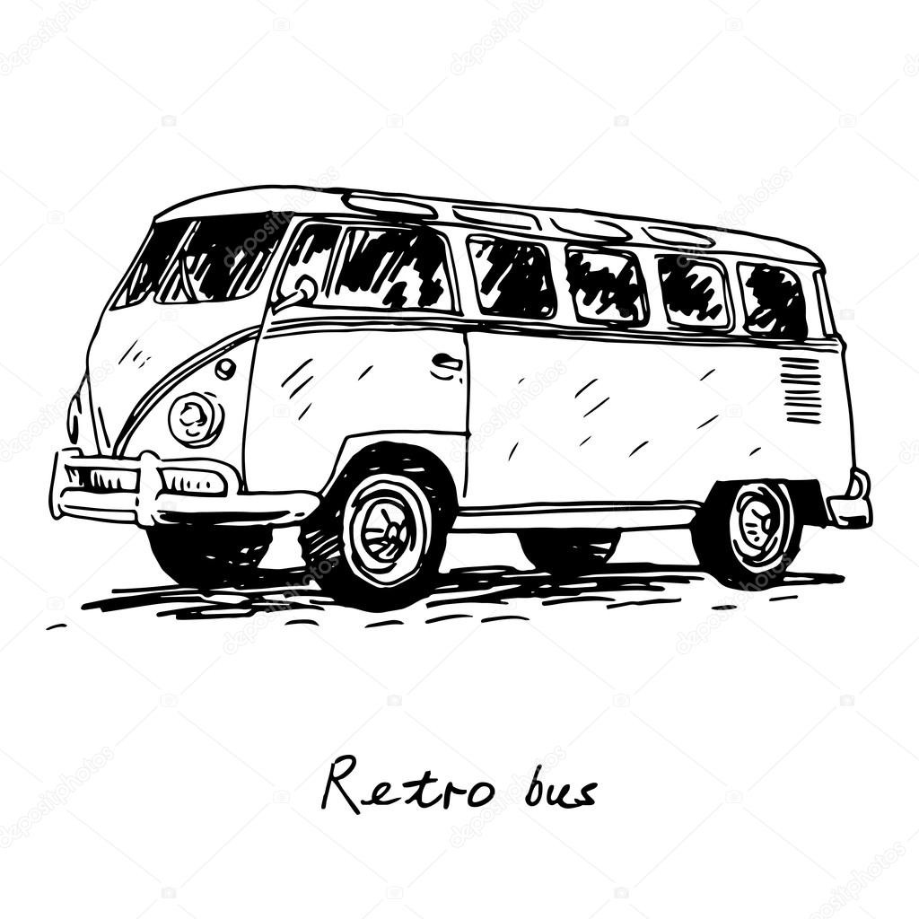 Retro bus. Picture of vintage transport.
