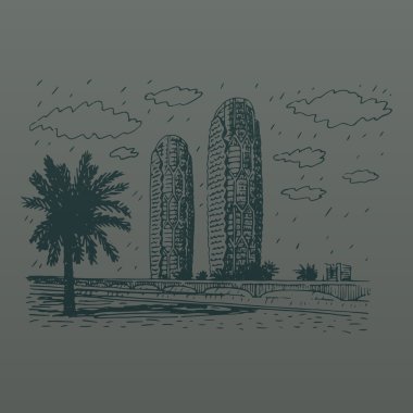 Al bahr kuleleri içinde city abu dhabi, Birleşik Arap Emirlikleri.