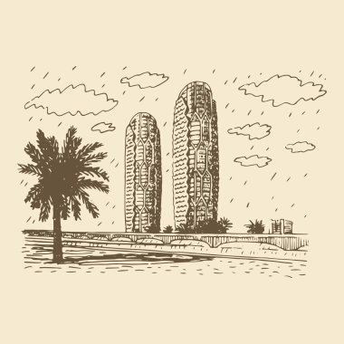 Al bahr kuleleri içinde city abu dhabi, Birleşik Arap Emirlikleri.