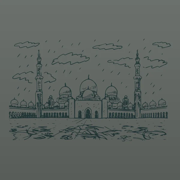 Mezquita Sheikh Zayed en Abu Dhabi, Emiratos Árabes Unidos. — Vector de stock