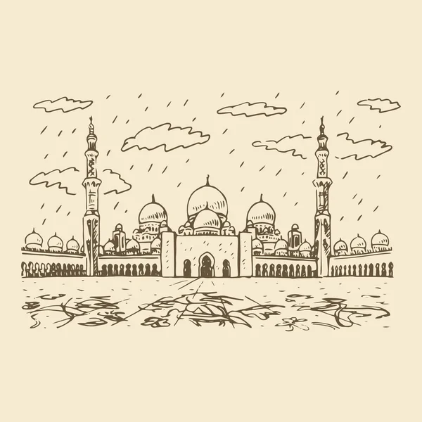 Grande mosquée Cheikh Zayed à Abu Dhabi, EAU. — Image vectorielle