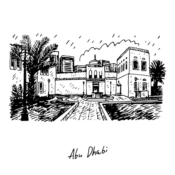 카스 르 알-슨, 화이트 포트 라고. 가장 오래 된 석조 건물에 아 부 다 비, 아랍 에미리트 연방. — 스톡 벡터