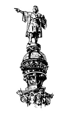 Central Promenade Barcelona, Catalonia, İspanya Christopher Columbus anıt.