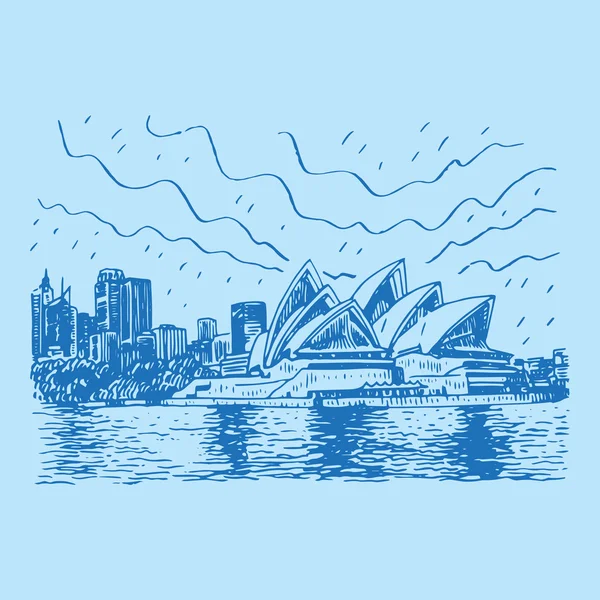 L'Opéra de Sydney à Sydney, Australie . — Image vectorielle