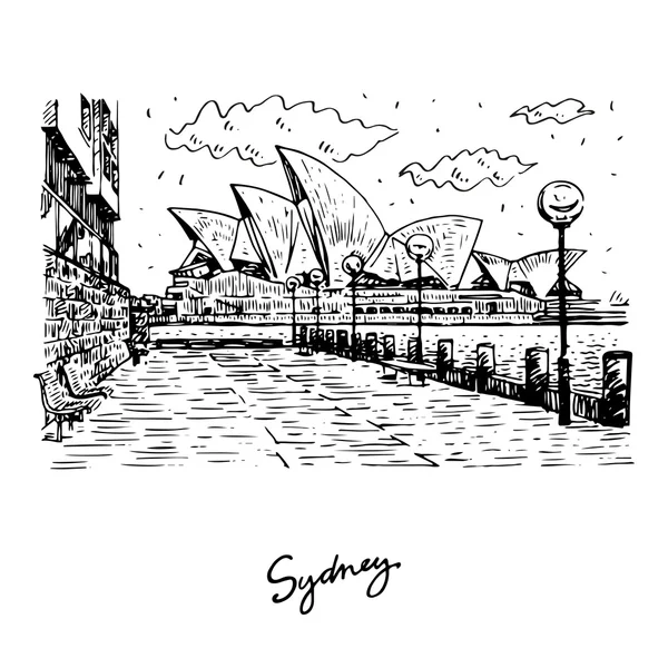 Yan görünümü Sydney Opera Binası Sydney, Avustralya.