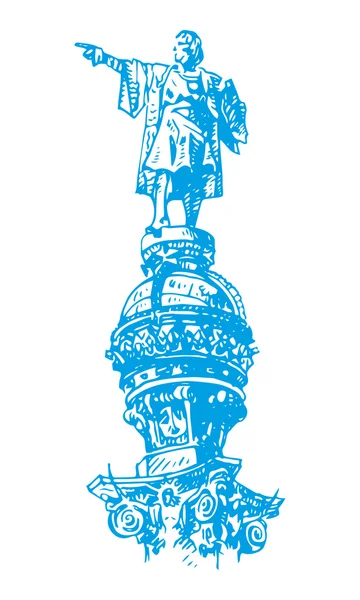 Central Promenade Barcelona, Catalonia, İspanya Christopher Columbus anıt.