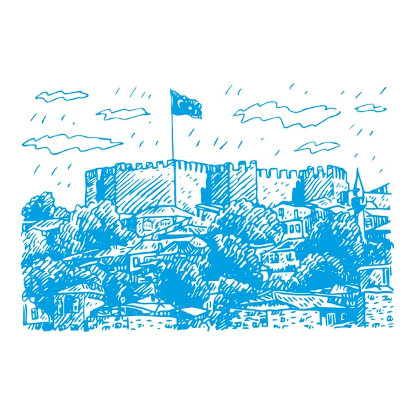 安卡拉城堡，安卡拉首都土耳其. — 图库矢量图片