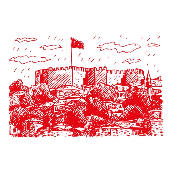 Castelo de Ancara, capital da Turquia. — Vetor de Stock