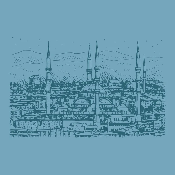 Moschea Kocatepe, Ankara, Turchia . — Vettoriale Stock