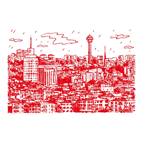 Vista de Ancara, capital da Turquia . — Vetor de Stock