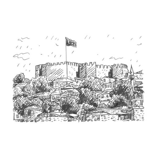 Castillo de Ankara, capital de Ankara, Turquía. — Archivo Imágenes Vectoriales