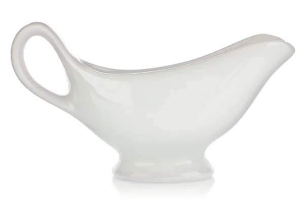 White porcelain sauceboat for sauce or cream — Stock Photo, Image