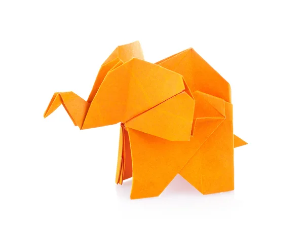 Orangefarbener Elefant aus Origami — Stockfoto
