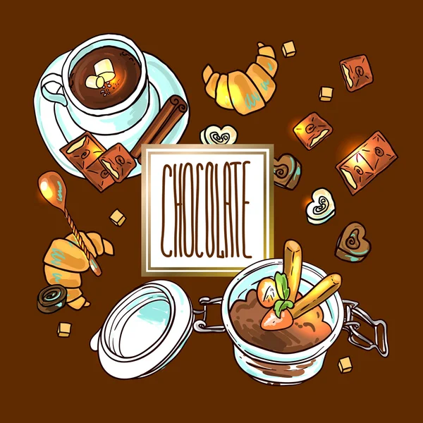 チョコレートのベクトル イラスト — ストックベクタ