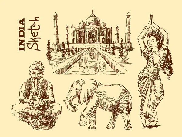 Schöne illustrationen indien — Stockvektor