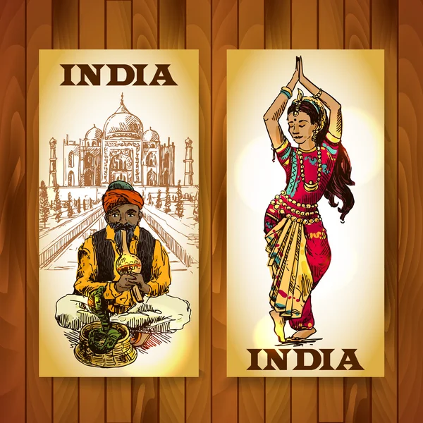 Belle illustrazioni India — Vettoriale Stock