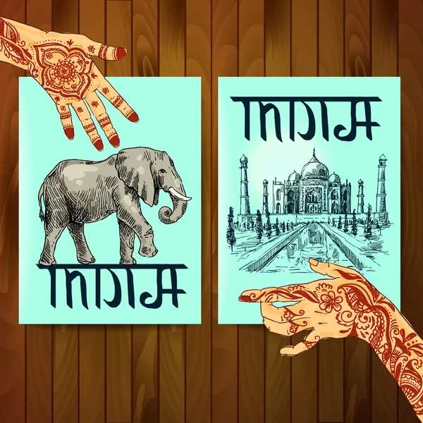 Schöne illustrationen indien — Stockvektor