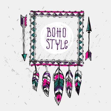 Boho vektör çizim.