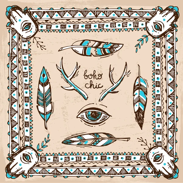 Ilustración vectorial Boho . — Vector de stock