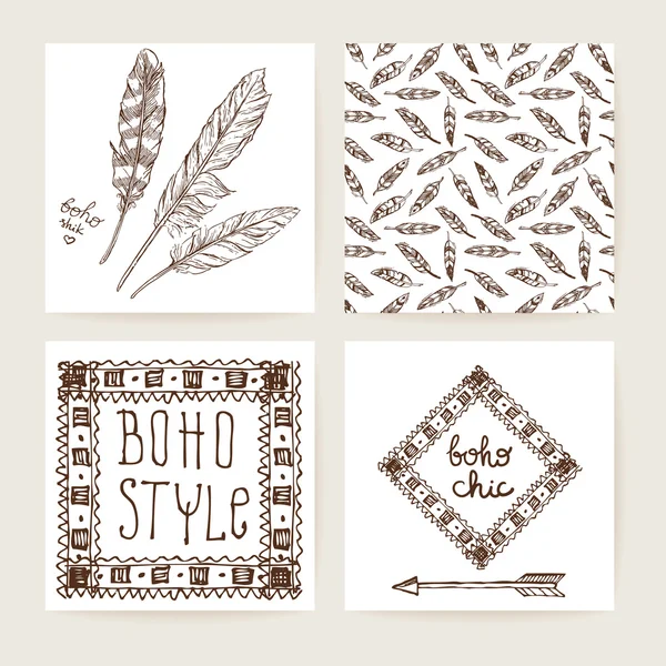 Illustrazione vettoriale Boho . — Vettoriale Stock