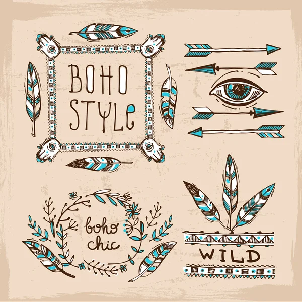 Illustration vectorielle Boho . — Image vectorielle