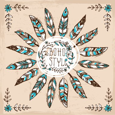 Boho vektör çizim.