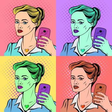 Pop art selfie poster.