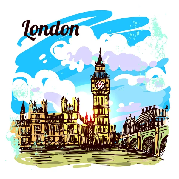 Sketch illustration London — Stock Vector