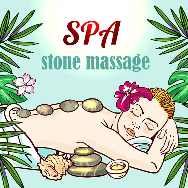 Spa masaj Spa kadın alır rahatla — Stok Vektör