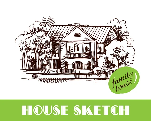 House sketch illustration — Stock Vector