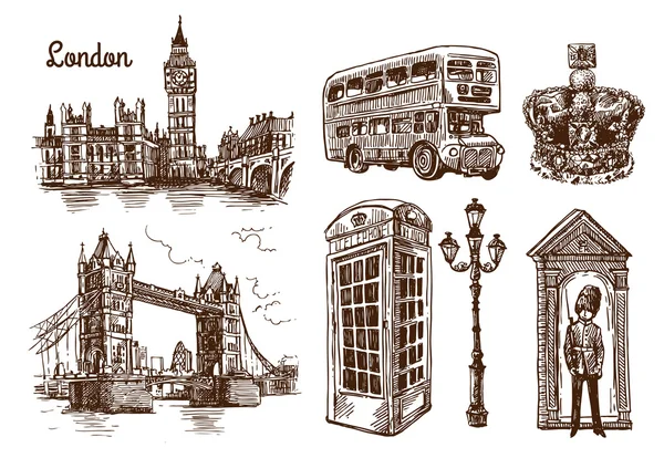 Illustrazione dello schizzo di Londra — Vettoriale Stock