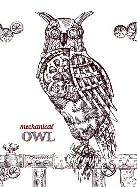 Steampunk tarzı baykuş.