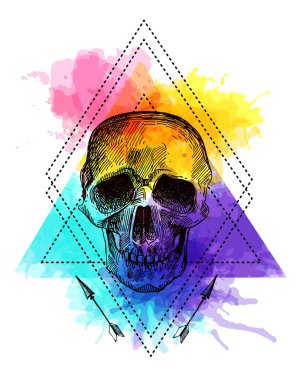 Dövme stil kafatası.