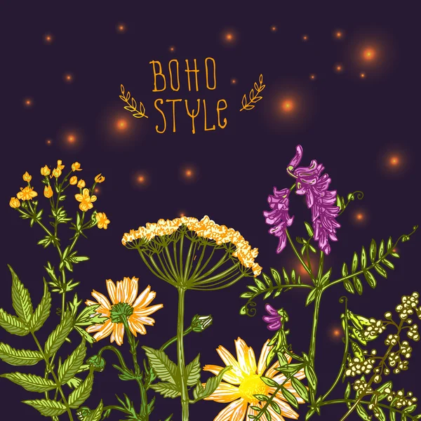 Flor estilo boho — Vetor de Stock